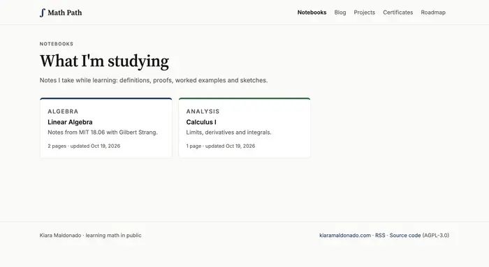 Math Path — Learning Mathematics in Public screenshot 6